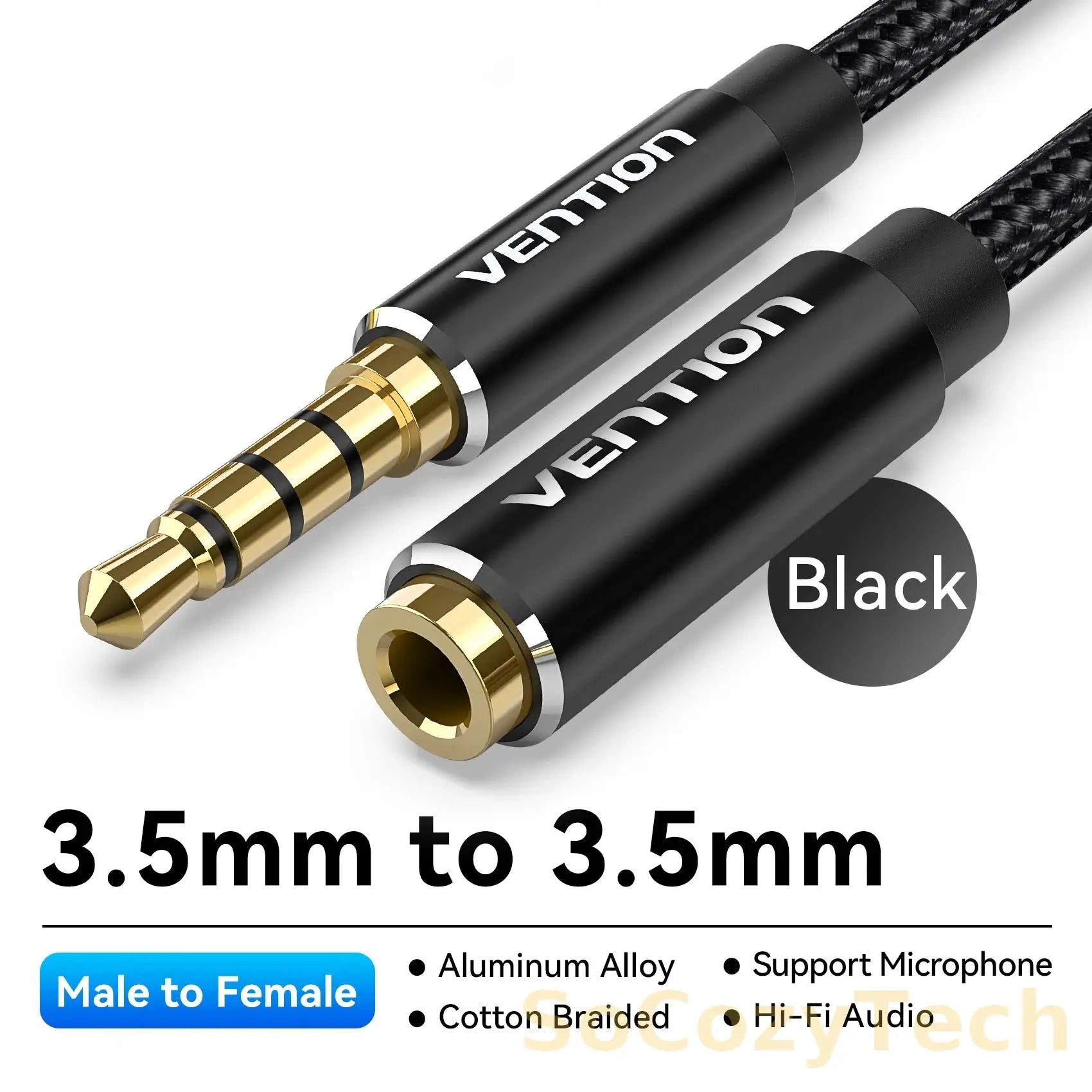 Câble Jack 3.5mm Vention – Extension Audio Premium (1m/2m/3m/5m) Socosytech
