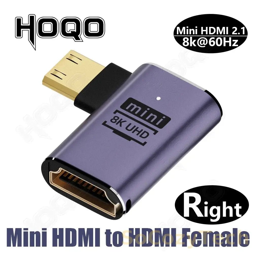 hdmi 90 degree adapter 8k 4k@120Hz 270 degree hdmi angled adapter 360 180 degree mni hdmi to HDMI U shape l type converter Socosytech