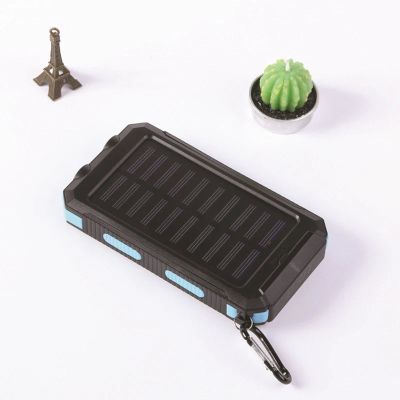 Batterie Solaire 20000mAh – Powerbank Étanche avec Boussole & Double USB