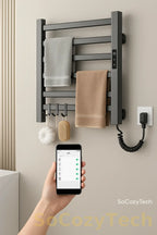 Sèche-Serviettes Électrique WiFi – Murale, Chauffage 30-70°C & Minuteur Socosytech
