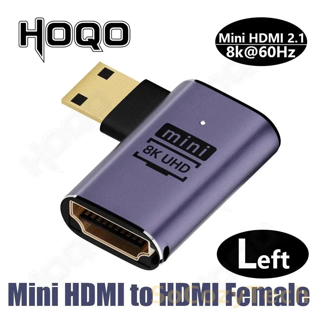 hdmi 90 degree adapter 8k 4k@120Hz 270 degree hdmi angled adapter 360 180 degree mni hdmi to HDMI U shape l type converter Socosytech
