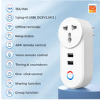 Prise Connectée WiFi 16A avec Double USB | Compatible Alexa, Google Home & Smart Life App SoCozyTech