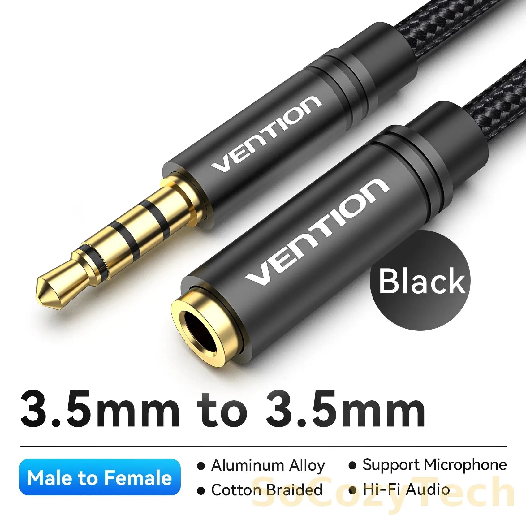 Câble Jack 3.5mm Vention – Extension Audio Premium (1m/2m/3m/5m) Socosytech