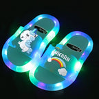 Children‘s Boys Girls Slippers Cartoon Unicorn Animals Prints Shoes Lighted Fashion Cute Shoes Bathroom Kids Toddler Slippers Socosytech