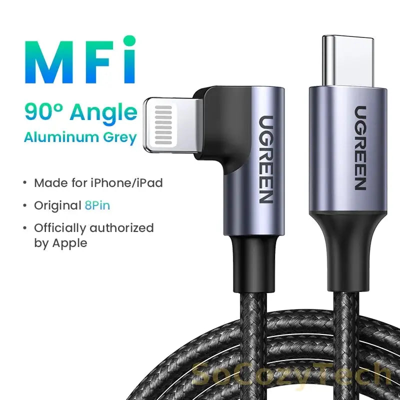 UGREEN MFi 20W PD USB C to Lightning Cable for iPhone 14 13 12 Pro Max Fast Charging Type C Cable for iPhone for iPad Socosytech