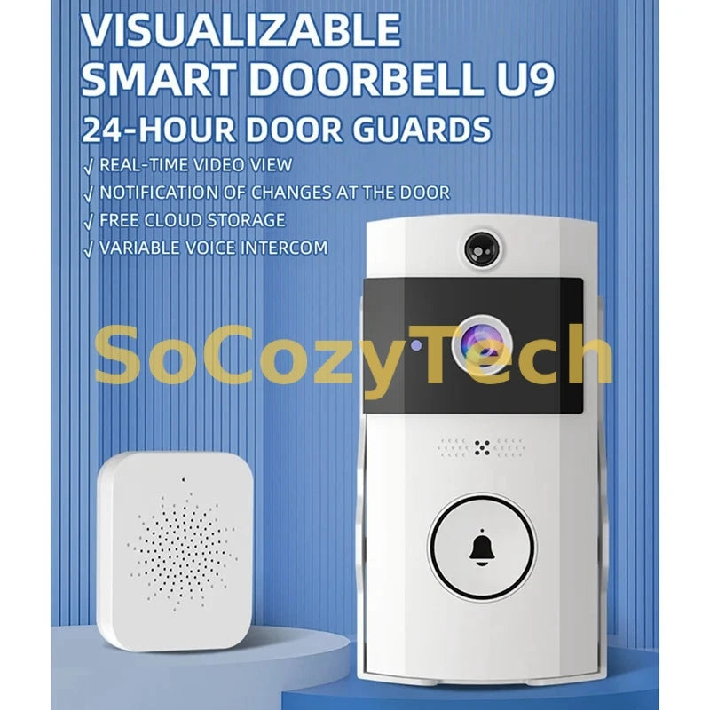 SmartView™ — Sonnette WiFi HD avec Caméra & Recharge Solaire SoCozyTech