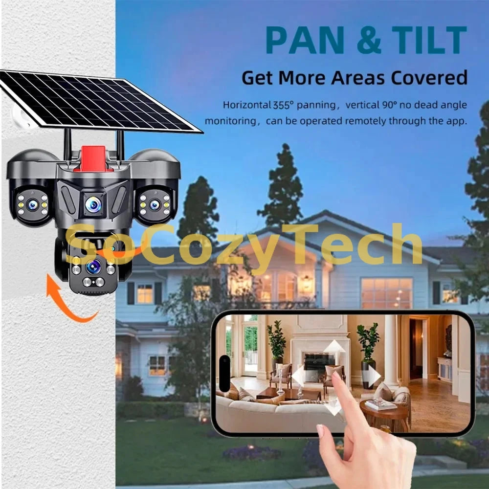 SolarView Pro™ — Caméra Solaire PTZ WiFi / 4G (32 – 128 Go) versions SoCozyTech