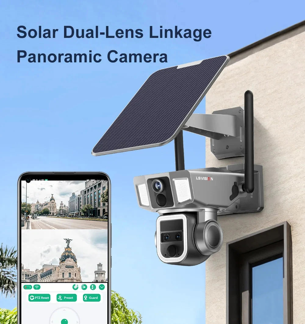 SolarVision Pro™ — Caméra Solaire PTZ 4G & WiFi (32 Go à 128 Go) | Zoom 10x | Vision Nocturne 6K | Détection Humaine AI SoCozyTech