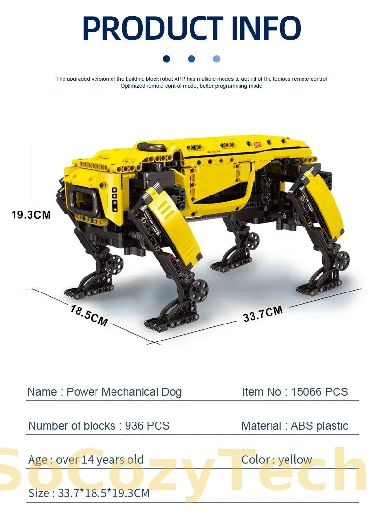 Technical Robot Toys The RC Motorized Boston Dynamics Big Dog Model AlphaDog Building Blocks Bricks Toys for Kid Christmas Gifts Socosytech
