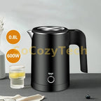 Travel Electric Kettle Tea Coffee 0.8L Stainless Steel Portable Water Boiler Pot For Hotel Family Trip Kitchen Smart Kettle Pot Socosytech