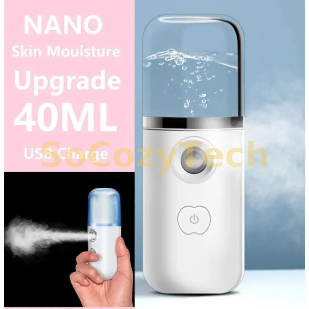 USB Humidifier Rechargeable Nano Facial Mist Sprayer Face Nebulizer Steamer Moisturizing Beauty Instruments Skin Care Tools 1PC Socosytech