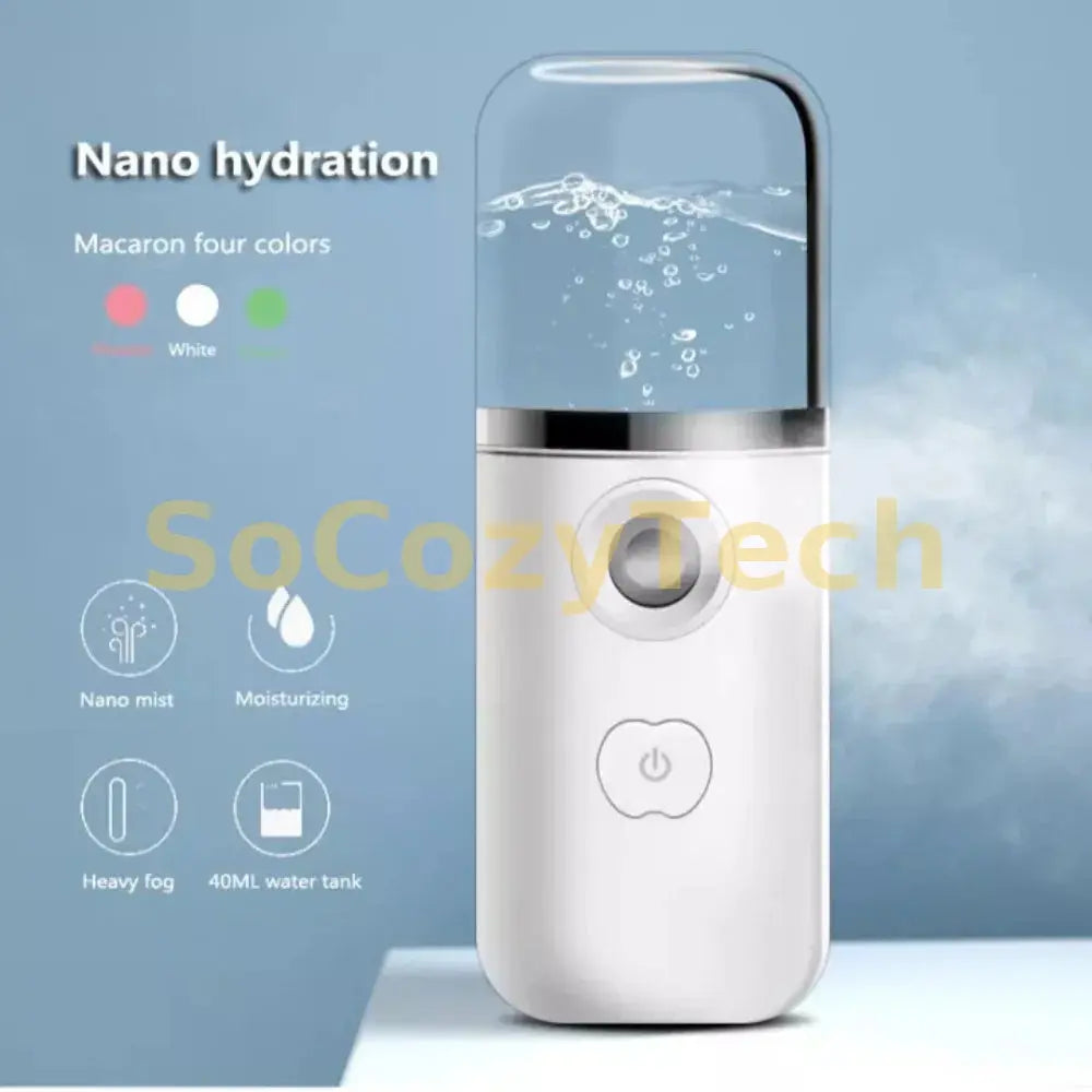 USB Humidifier Rechargeable Nano Facial Mist Sprayer Face Nebulizer Steamer Moisturizing Beauty Instruments Skin Care Tools 1PC Socosytech