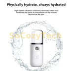 USB Humidifier Rechargeable Nano Facial Mist Sprayer Face Nebulizer Steamer Moisturizing Beauty Instruments Skin Care Tools 1PC Socosytech