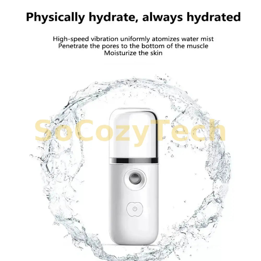 USB Humidifier Rechargeable Nano Facial Mist Sprayer Face Nebulizer Steamer Moisturizing Beauty Instruments Skin Care Tools 1PC Socosytech