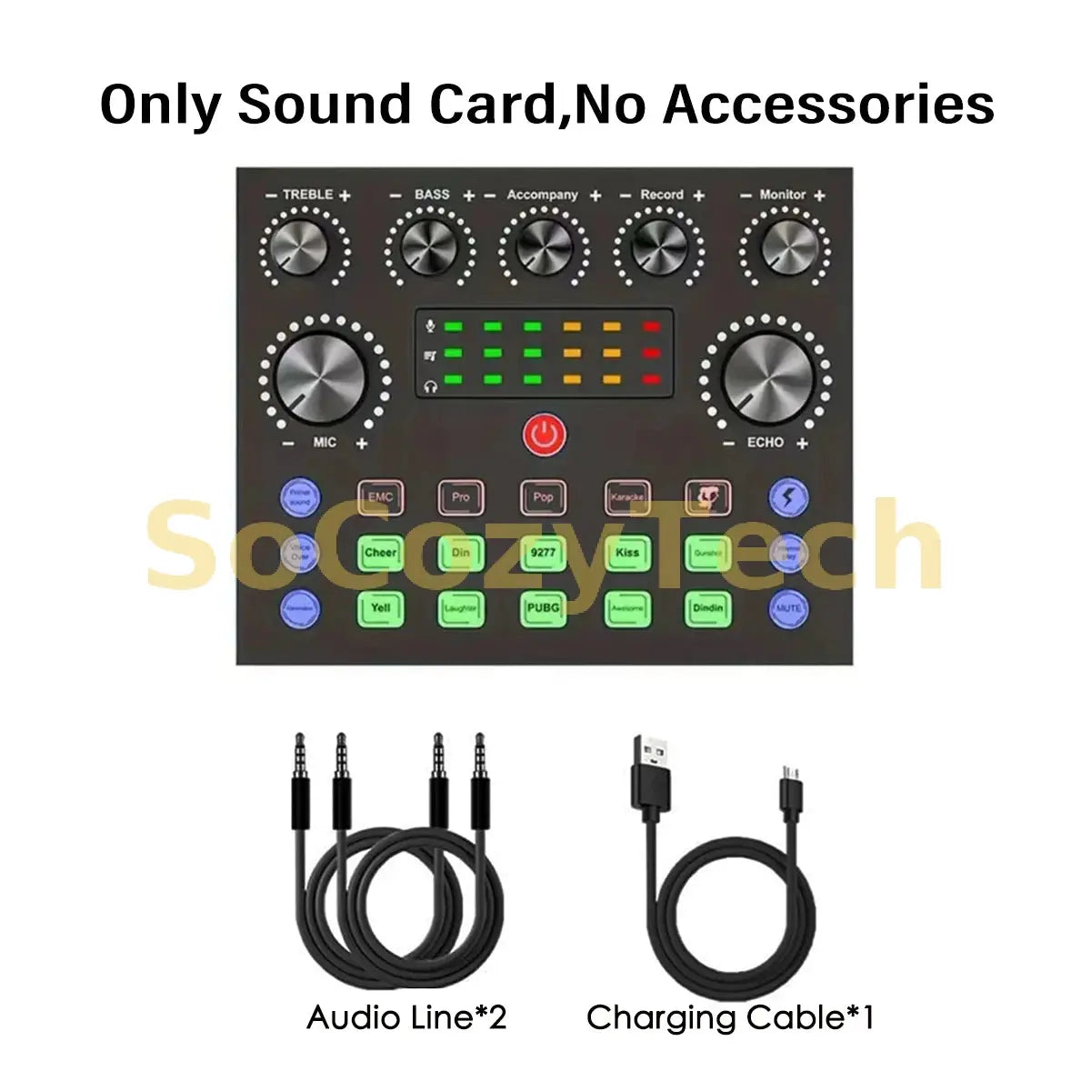 V8S Live Sound Card Podcast Equipment Bundle,with Microphone Set Device,Music/Recording Live Streaming For DJ Disco Device Socosytech