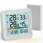 Weather Station Indoor Outdoor Wireless Thermometer Hygrometer With 1 Remote Sensor Temperature And Humidity Gauge Meter Monitor Socosytech