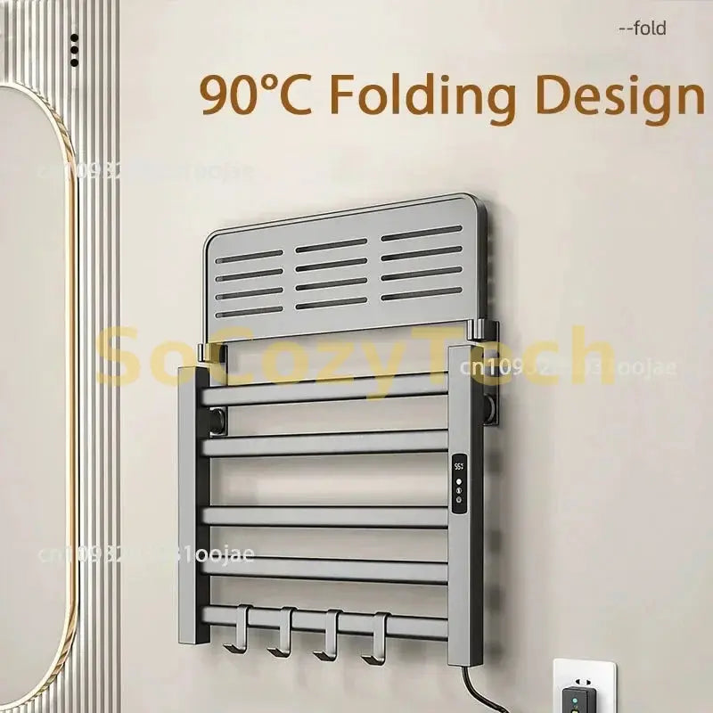WiFi App Control Towel Warmer Bathroom Wall Mounted Electric Towel Drying, Heated Towel Rack with Timer And Temperature Control Socosytech