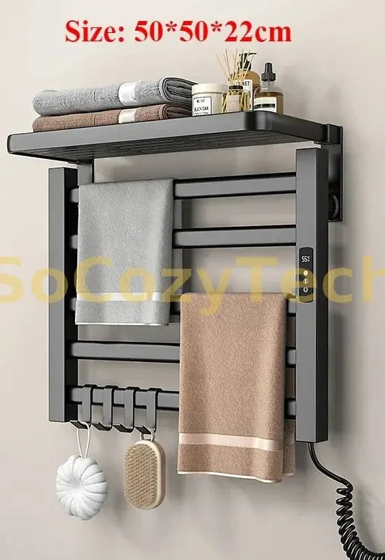 WiFi App Control Towel Warmer Bathroom Wall Mounted Electric Towel Drying, Heated Towel Rack with Timer And Temperature Control Socosytech