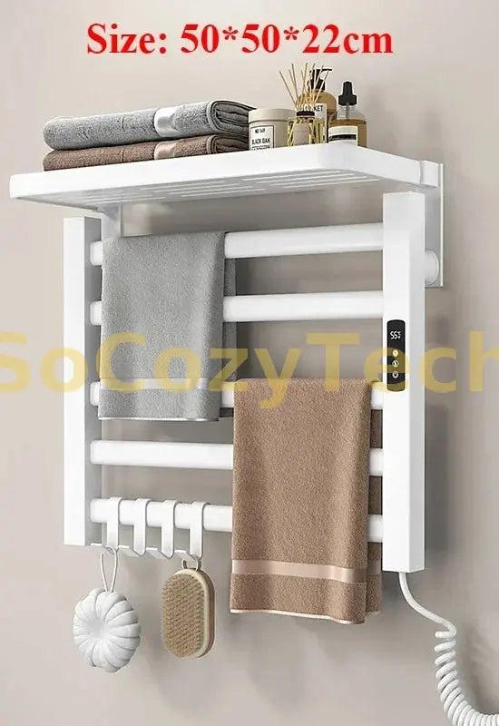 WiFi App Control Towel Warmer Bathroom Wall Mounted Electric Towel Drying, Heated Towel Rack with Timer And Temperature Control Socosytech