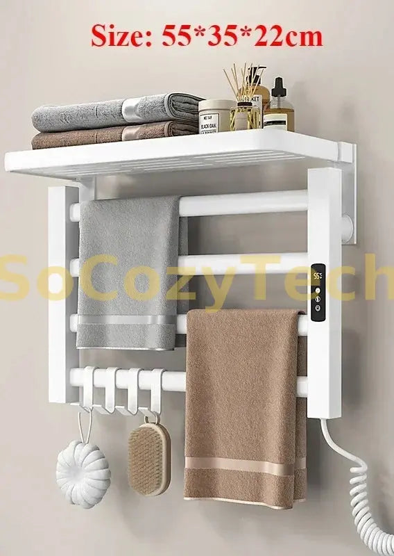 WiFi App Control Towel Warmer Bathroom Wall Mounted Electric Towel Drying, Heated Towel Rack with Timer And Temperature Control Socosytech