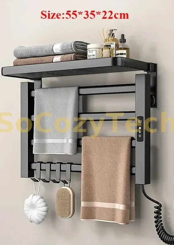 WiFi App Control Towel Warmer Bathroom Wall Mounted Electric Towel Drying, Heated Towel Rack with Timer And Temperature Control Socosytech
