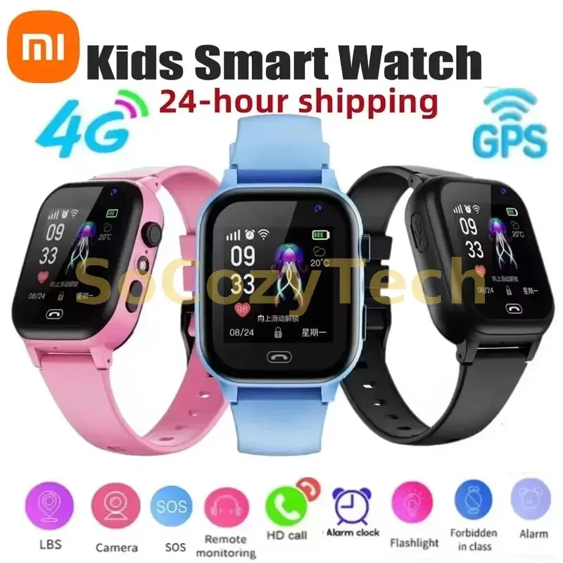 Xiaomi 4G Kids Smart Watch SOS GPS Location Video Call Sim Card Child SmartWatch Camera Waterproof Upgrade Watch For Boys Girls Socosytech