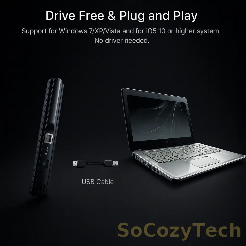 Scanner Portable iScan A4 USB – 300/600/900 DPI JPG/PDF Socosytech