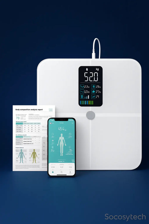 Balance Connectée Impédancemètre – Analyse Corporelle 8 Électrodes (iComon) - Socosytech