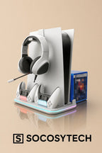 Station de Refroidissement PS5 RGB – Ventilation Turbo & Recharge Manettes Socosytech