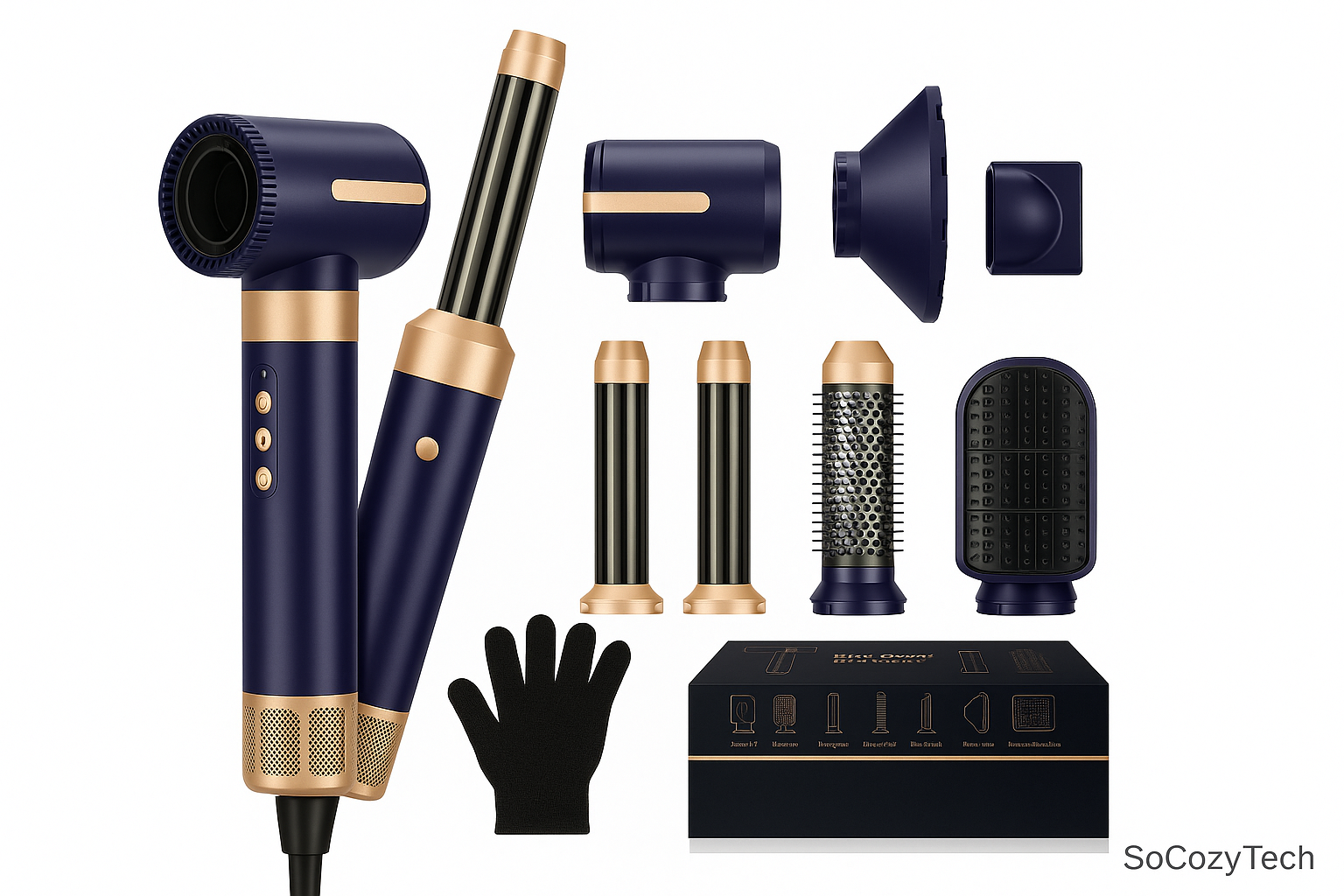 Sèche-Cheveux Brushless 7-en-1 – Air Chaud Ionique & Coiffage Multifonction