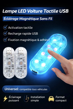 Lampe LED Voiture Tactile USB – Éclairage Intérieur Magnétique Sans Fil | Universel