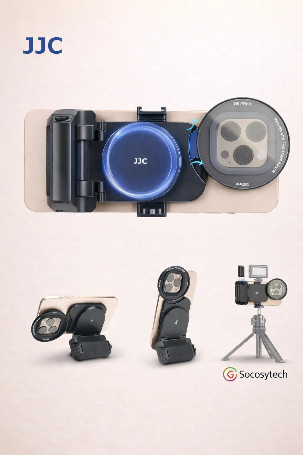 Kit Vlog Magnétique Smartphone – Filtre 67 mm & Grip Photo JJC