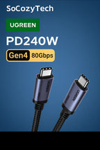Câble USB4 Gen4 80Gbps – USB-C 240W PD 3.1 (Ugreen) Socosytech