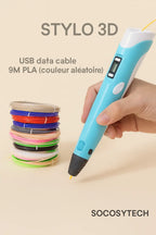 Stylo 3D Créatif PLA 1,75 mm – Température Réglable – 3D PEN Socosytech