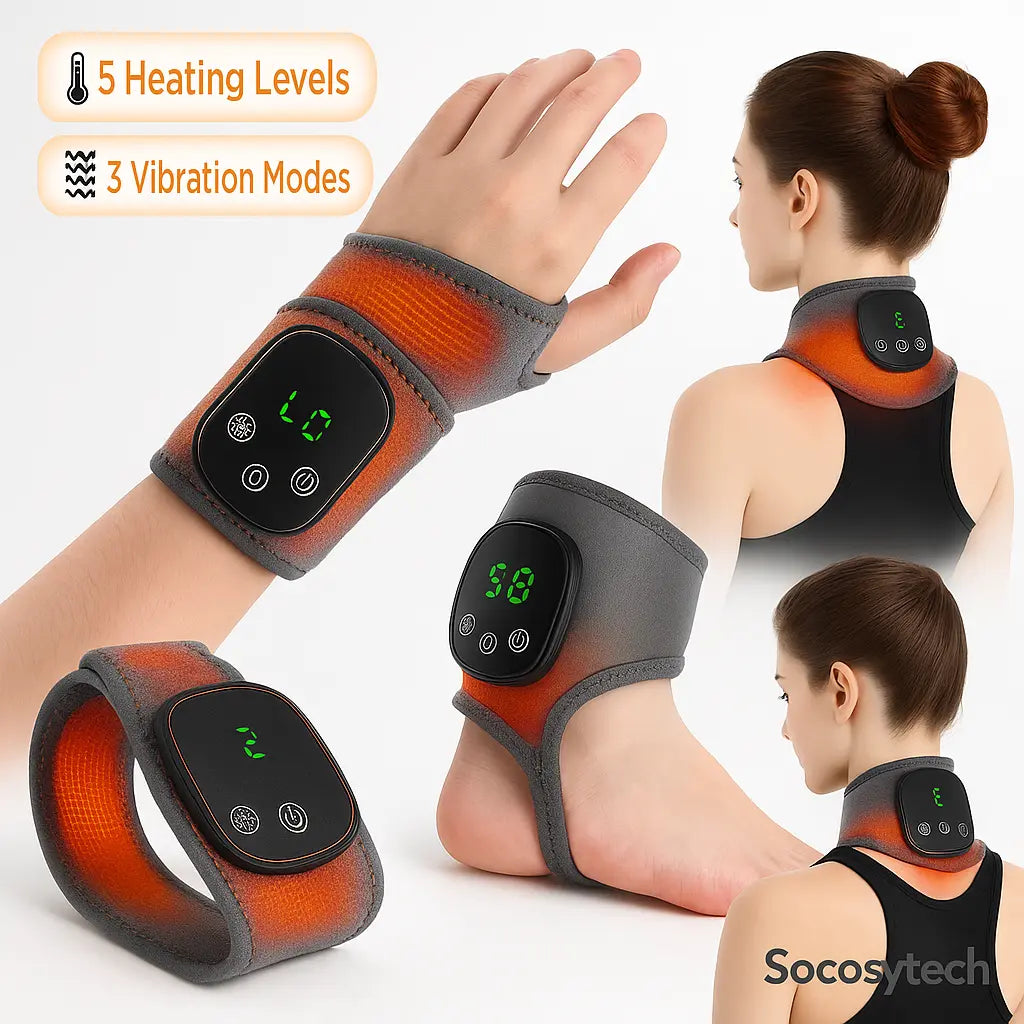 Orthèse Chauffante & Vibrante Cheville / Poignet–5 Niveaux de Chaleur–PASTSKY Socosytech
