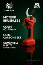 Sécateur Électrique Brushless 18V ONEVAN – Compatible Makita (Sans Batterie) Socosytech