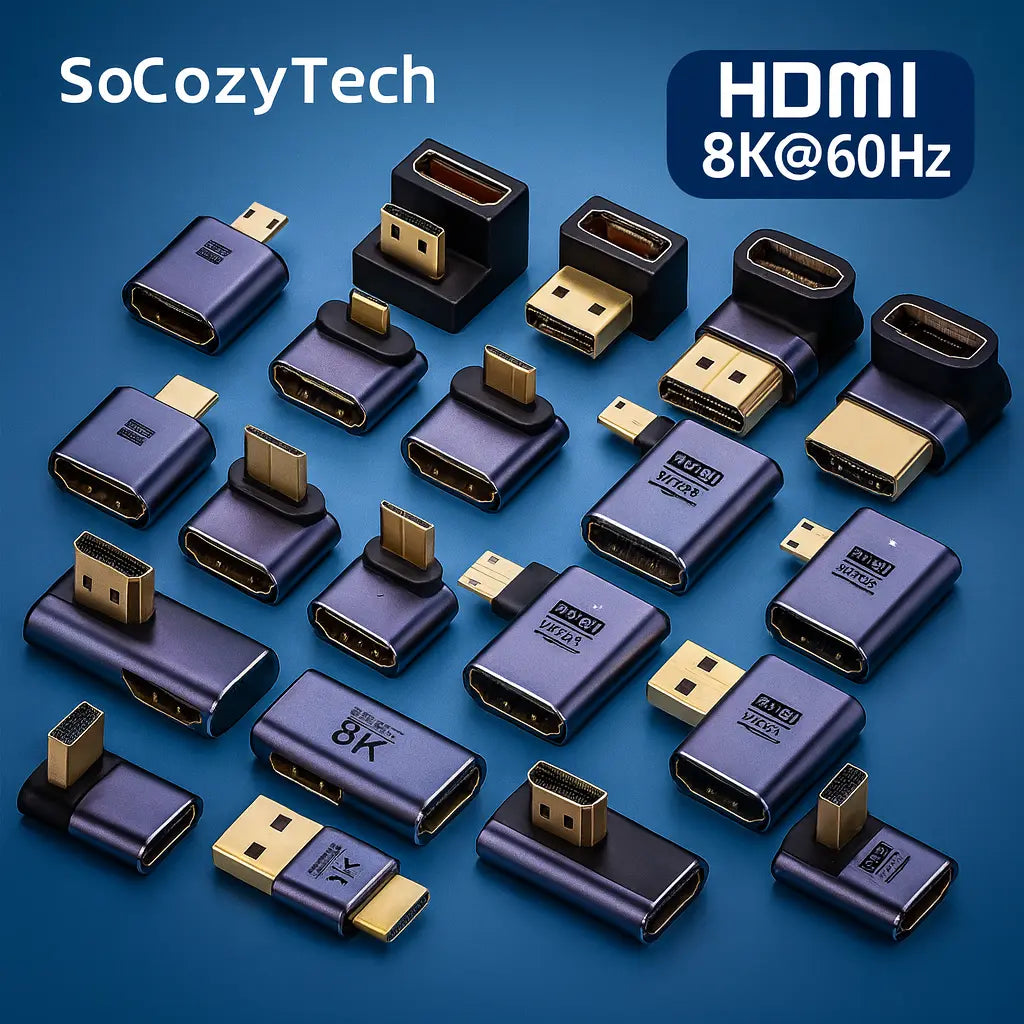 Adaptateur HDMI 8K – Angles 90° & 270° / Mini & Micro HDMI (33 modèles) Socosytech
