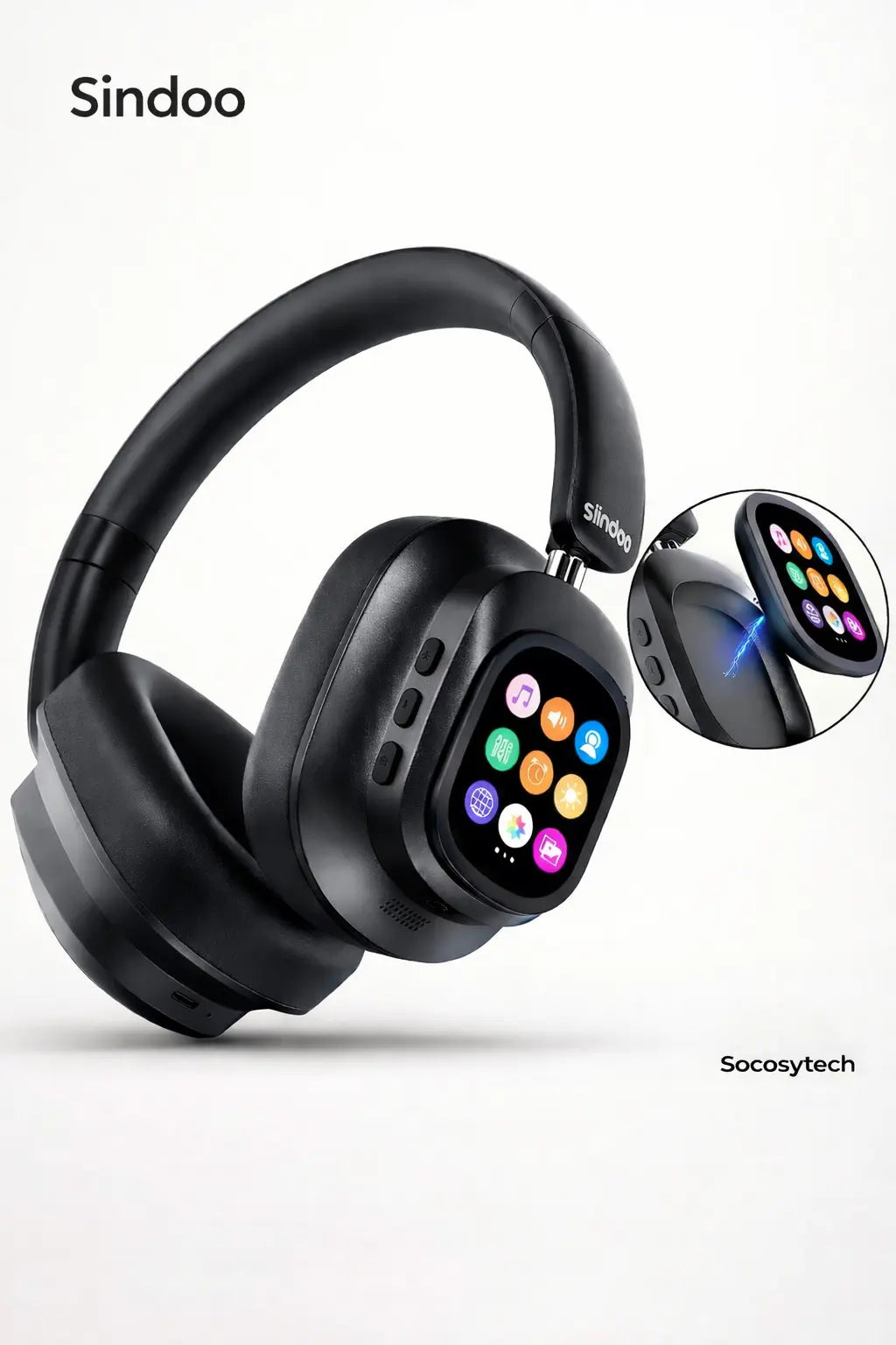 Casque Bluetooth ANC à Écran Tactile – Réduction de Bruit Active 33 dB | Siindoo JH-ANC930Plus Socosytech