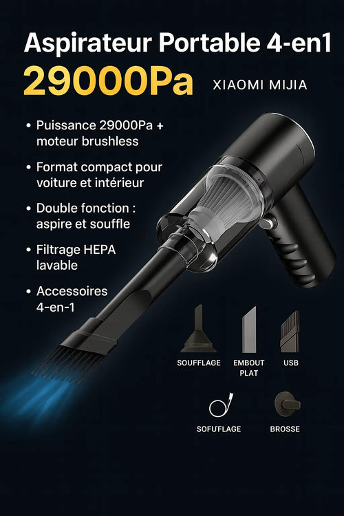 Aspirateur Portable 4-en-1 29000Pa – Voiture & Maison – Xiaomi Mijia Socosytech