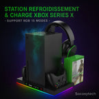 Station de Refroidissement & Charge RGB pour Xbox Series X – Support 3-Niveaux + Dock Manettes - Socosytech