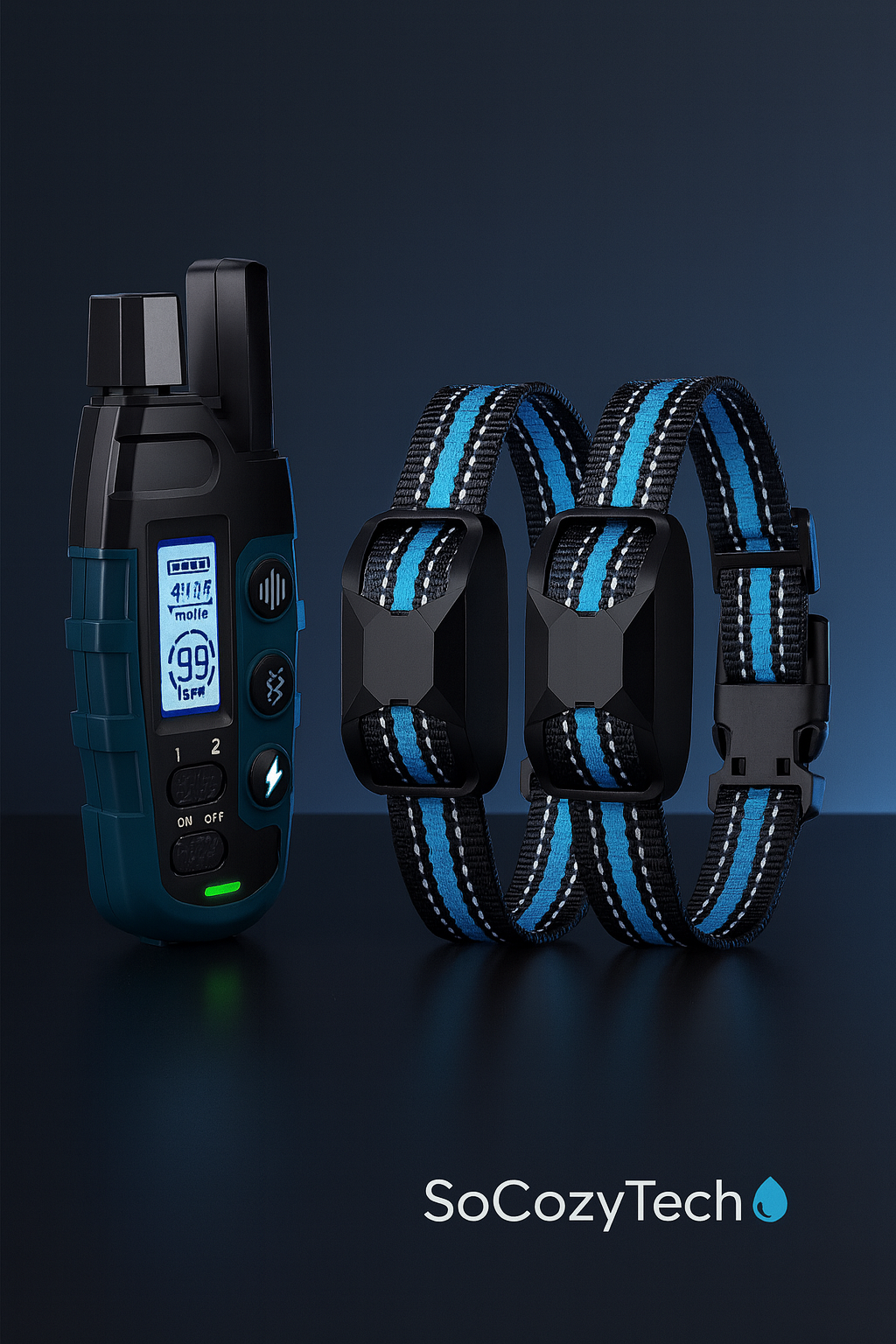 Collier d’Éducation 1000M IP67 – Duo Télécommande & 2 Chiens