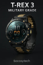 T-Rex 3 – Montre Connectée Military Grade AMOLED 1.75’’ GPS & Appels Bluetooth – 1000 mAh – IP68 - Socosytech