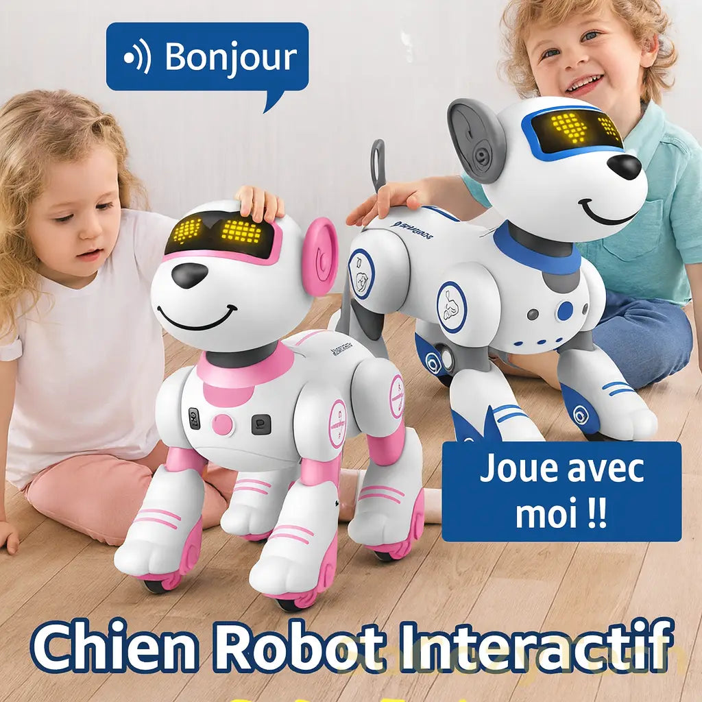 Chien Robot Interactif Programmable – Télécommande, Musique, Cascades, Jouet Éducatif Socosytech