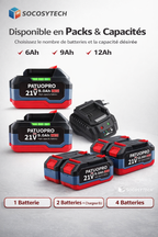 Batterie Lithium 18V / 21V Compatible Makita – 6Ah, 9Ah ou 12Ah pack au choix