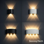 Applique Murale LED Moderne IP65 – 6W / 8W / 10W / 12W – Noir ou Blanc – EE - Socosytech