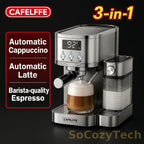 Machine à Café 3-en-1 Cafelffe – Espresso, Cappuccino & Latte – 20 Bars, 1350W, Inox Socosytech