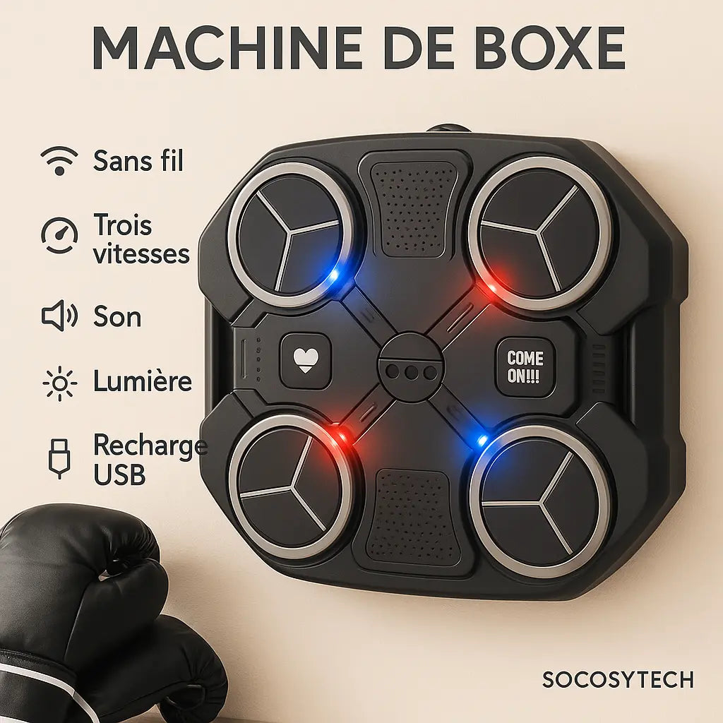 Cible de Boxe Interactive LED – Entraînement Musical, Décompression & Réflexes Socosytech