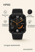 Montre Connectée LIGE P60 – Appels Bluetooth, Batterie 500 mAh, Sport & Santé – Android iOS Socosytech