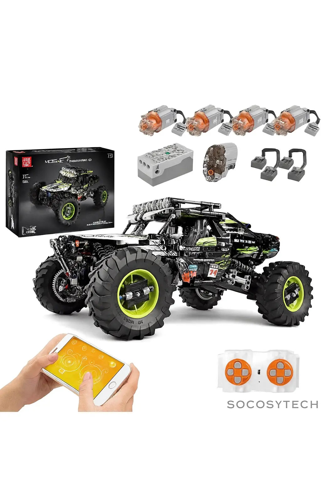 Buggy RC Technique 4x4 – MOULD KING 18002 Motorisé & Télécommande (Compatible Lego) Socosytech