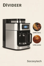 Machine à Café Filtre avec Broyeur Intégré 1000W–DIVIDEER Socosytech